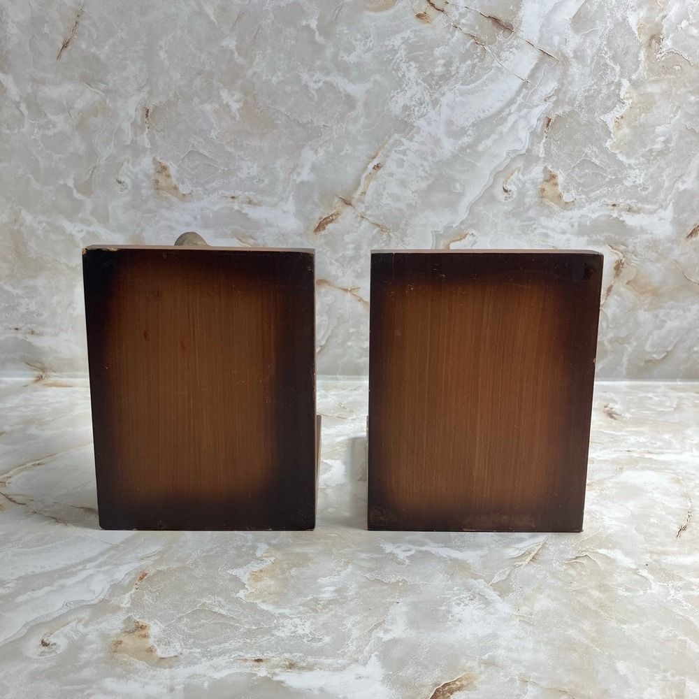 VTG Sterling Rainbow Trout Freshwater Fish Bookends Resin & Wood Rustic - Picture 5 of 12
